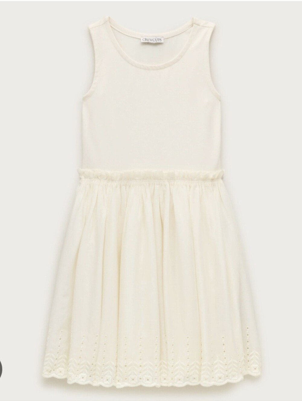 J.Crew Girls' eyelet-trim mixy dress White Sz. 3 BNWT SO $80